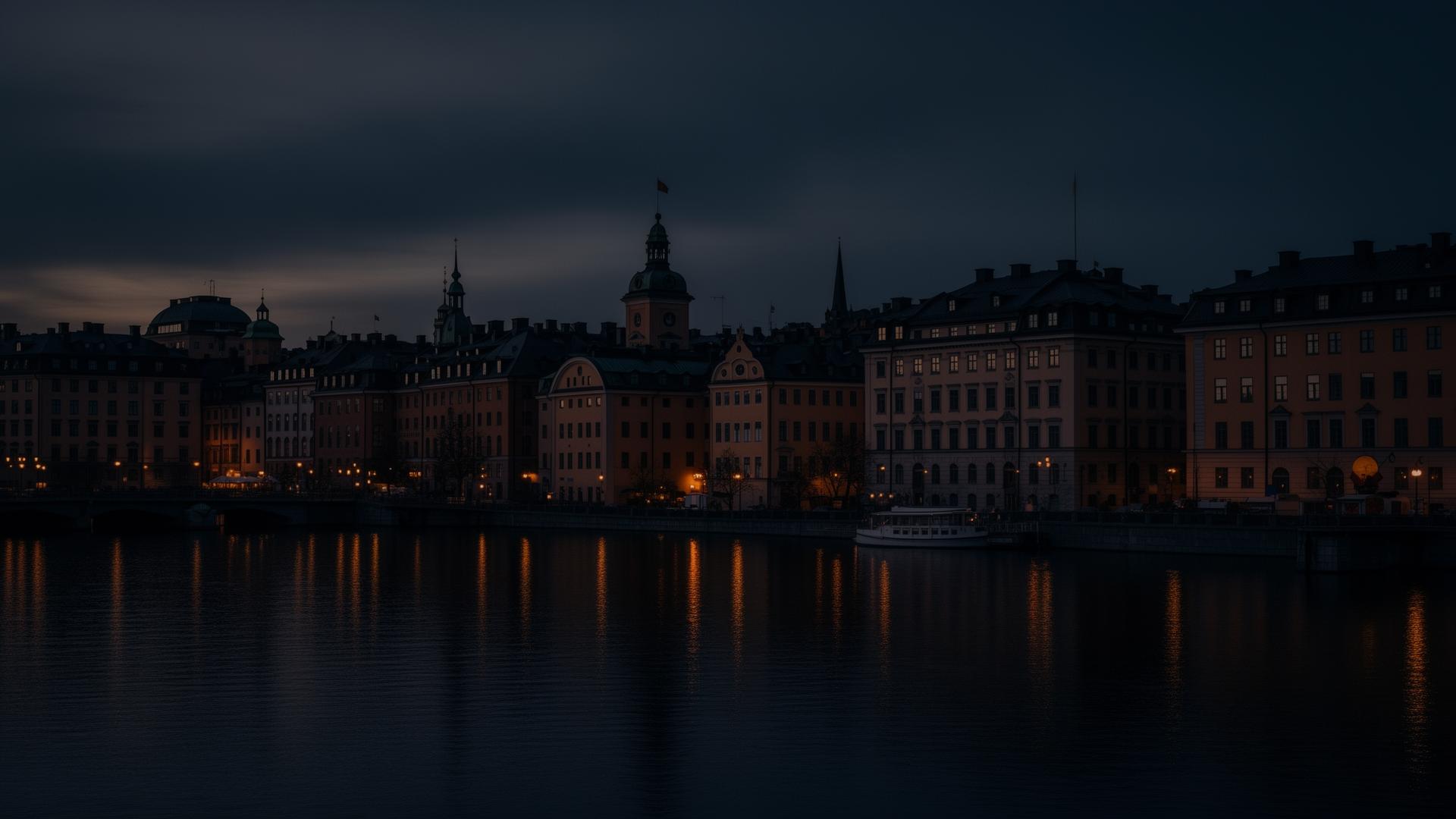 Stockholm cityscape at dusk